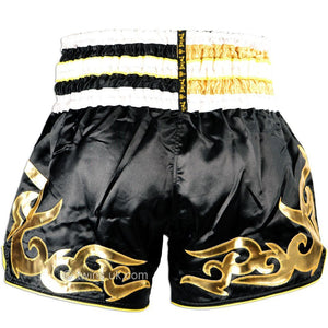 Twins TWS-894 Black-Gold Muay Thai Shorts - FightstorePro