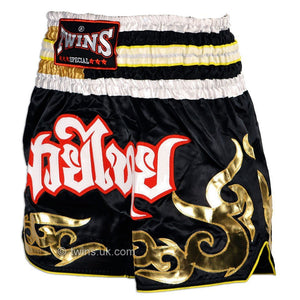 Twins TWS-894 Black-Gold Muay Thai Shorts - FightstorePro