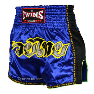 Twins TWS-910 Blue Retro Muay Thai Shorts - FightstorePro