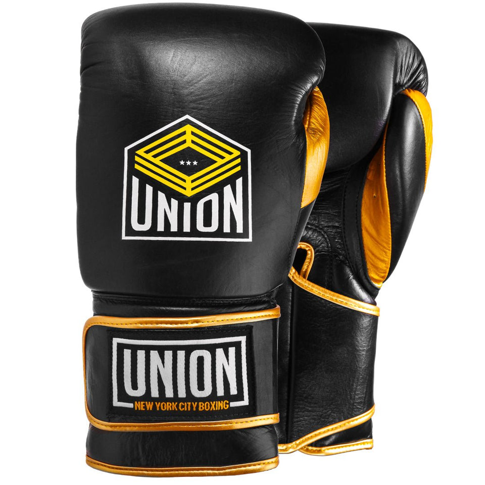 Union Boxing Pro Velcro Glove - Black/Gold - FightstorePro