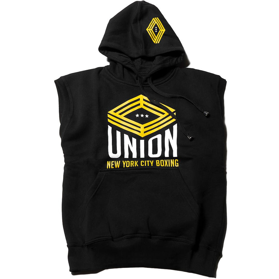 Union Boxing Sleeveless Hoodie - Black - FightstorePro