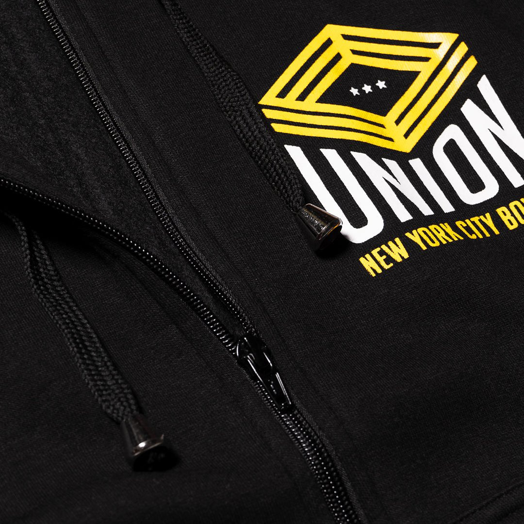 Union Boxing Sleeveless Zipped Hoodie - Black - FightstorePro