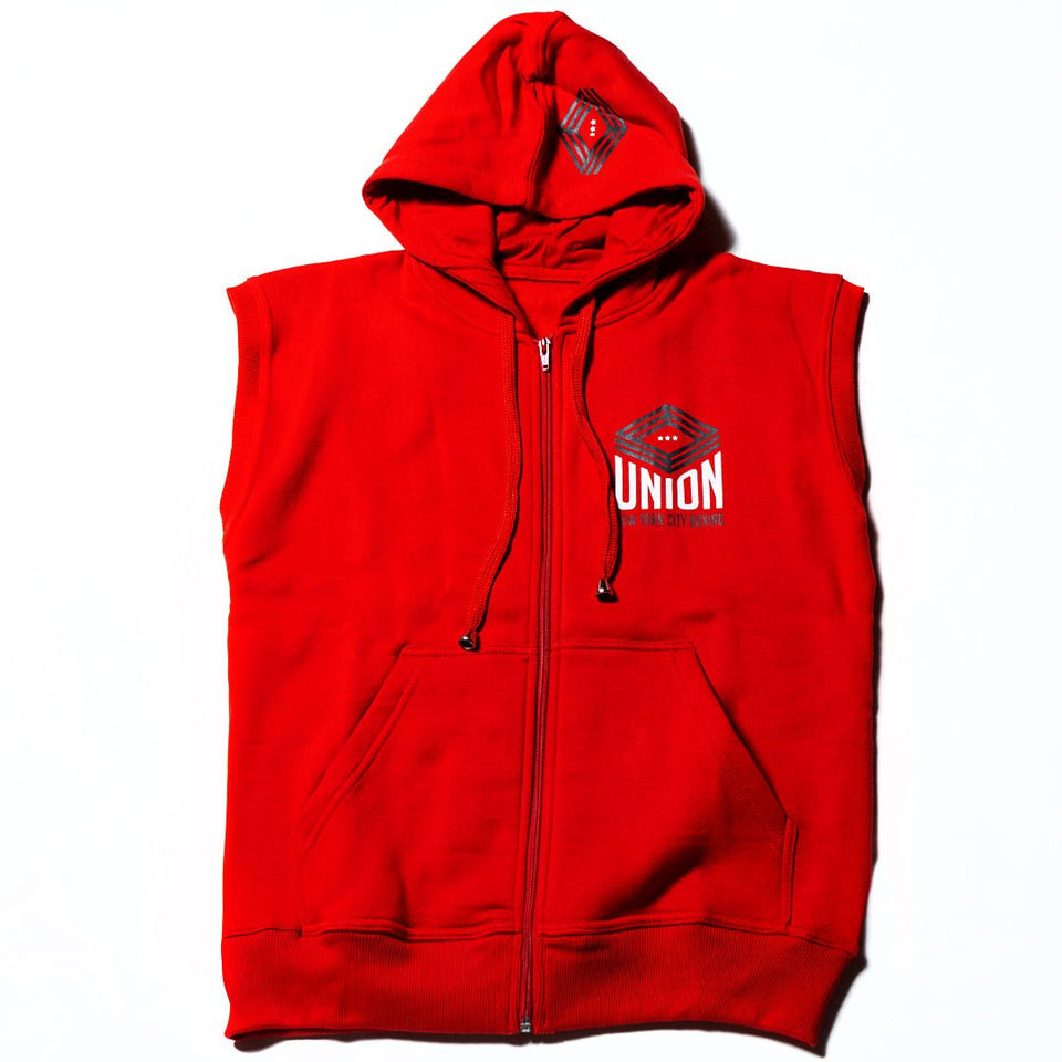 Union Boxing Sleeveless Zipped Hoodie - Red - FightstorePro