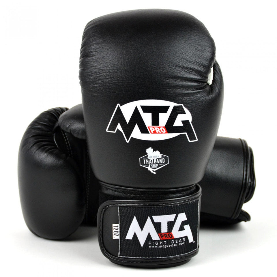 VG1 MTG Pro Black Velcro Boxing Gloves - FightstorePro